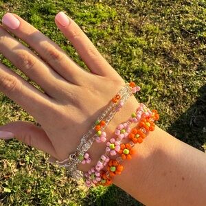 Handmade Beaded Flower Bracelets